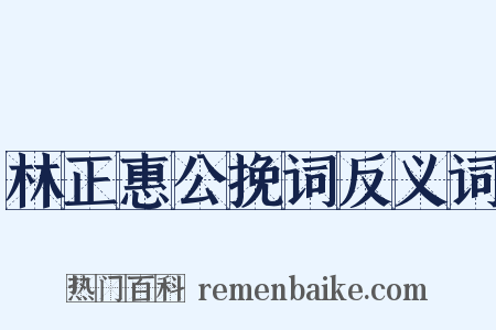 林正惠公挽词反义词是什么意思的图片